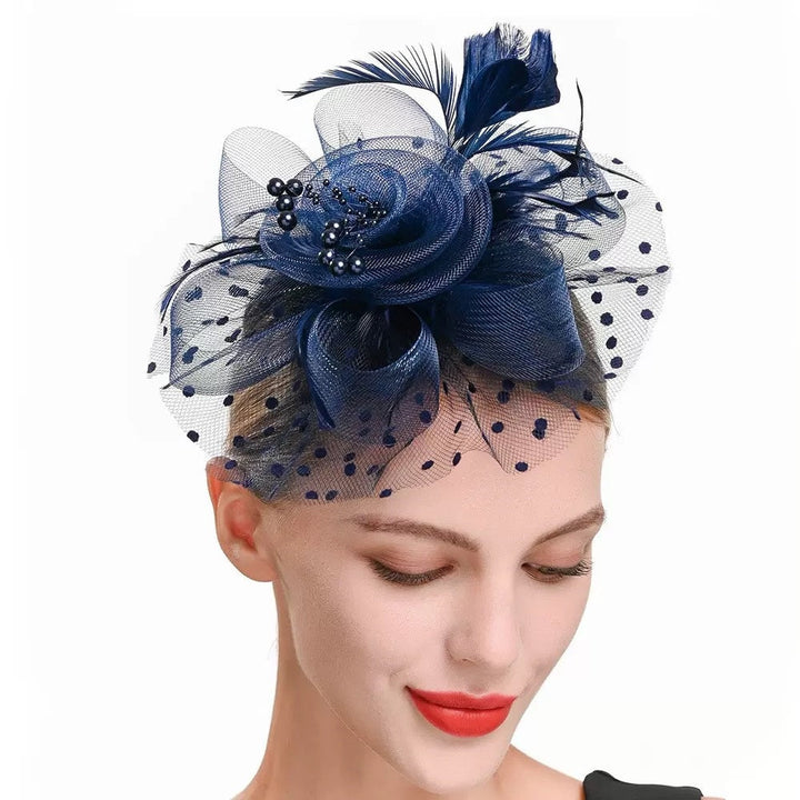 Women Tea Party Headband Flower Cocktail Mesh Feathers Hair Clip Kentucky Derby  Wedding Fascinators Hat