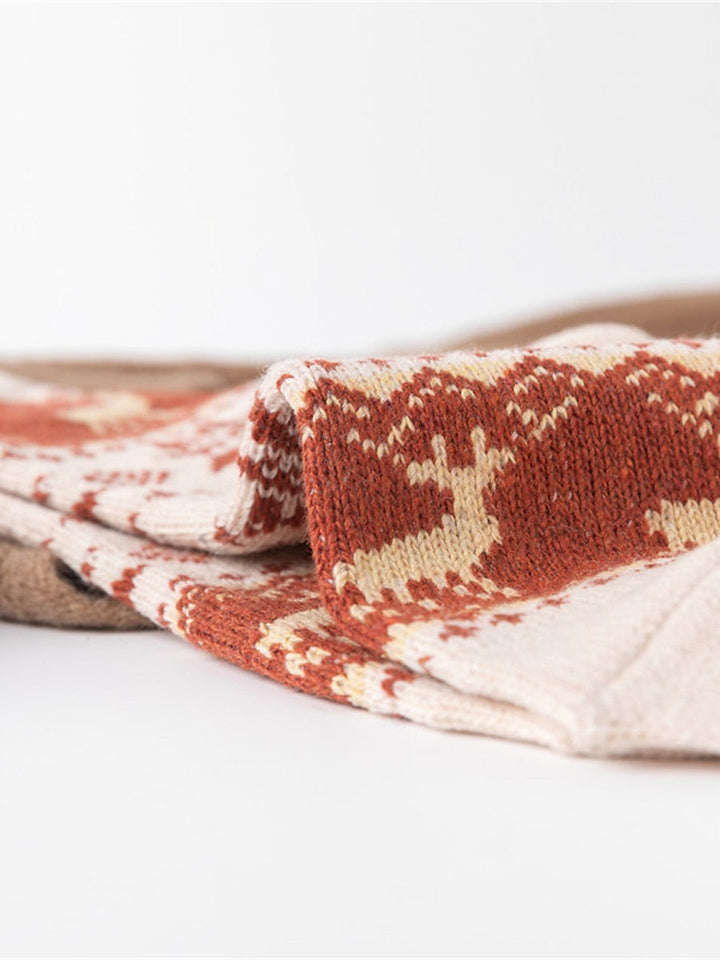 5PCS Women's Christmas Active Outdoor Elk Socks