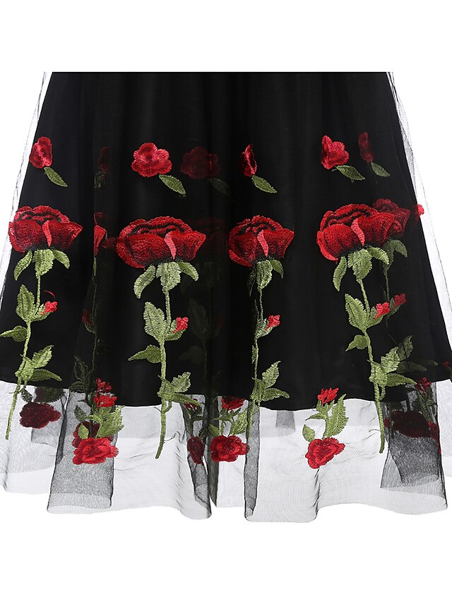 A-Line/Princess Off-the-Shoulder Cocktail Party Dresses Knee Length Short Sleeves with Embroidery Appliques