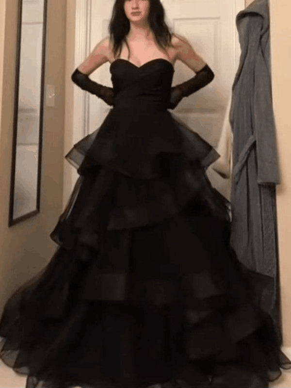 A-Line Sweetheart Ruffles Ball Gown Formal Dresses for Evening Party