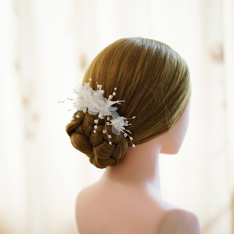 Elegant Organza Wedding Flower Hat Fascinators/Headpiece with Pearls & Beadings