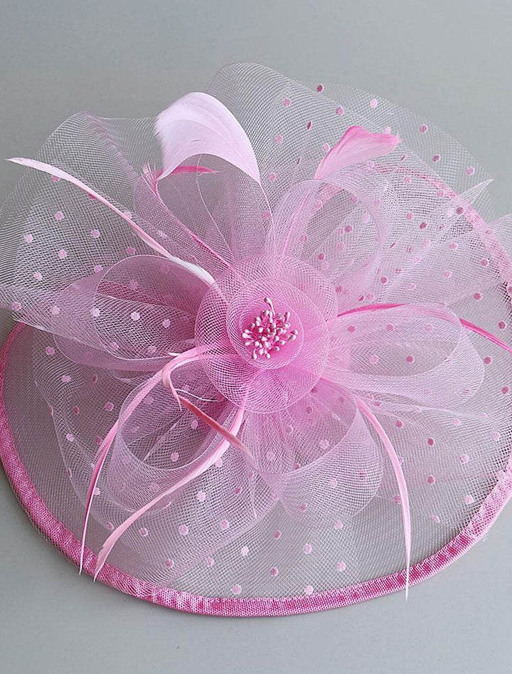 Retro Organza Wedding Party Horse Race Feather Hat/Fascinator With Bow