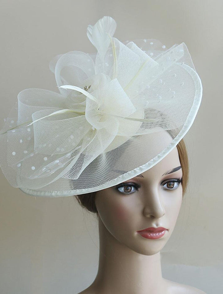 Retro Organza Wedding Party Horse Race Feather Hat/Fascinator With Bow