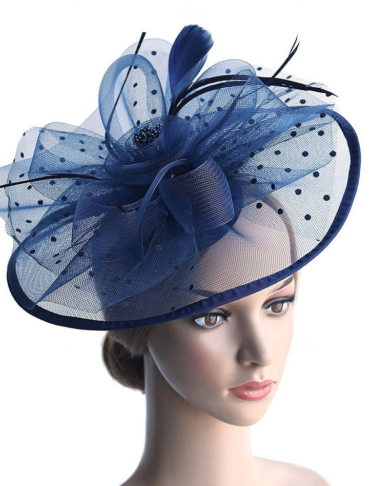 Retro Organza Wedding Party Horse Race Feather Hat/Fascinator With Bow