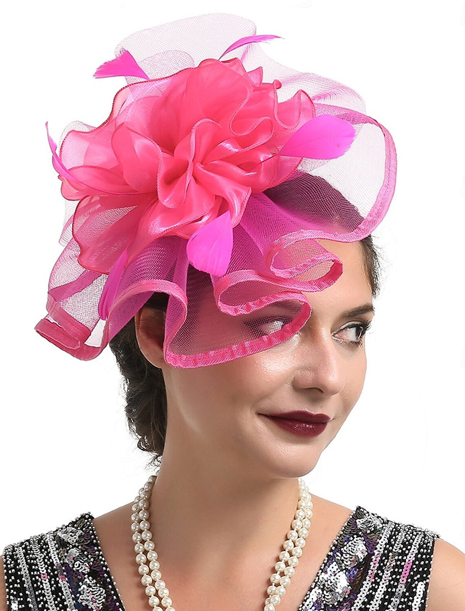 Retro Fascinator Tea Party Ladies Day Feather Minimalist Headpiece/Veil Hat