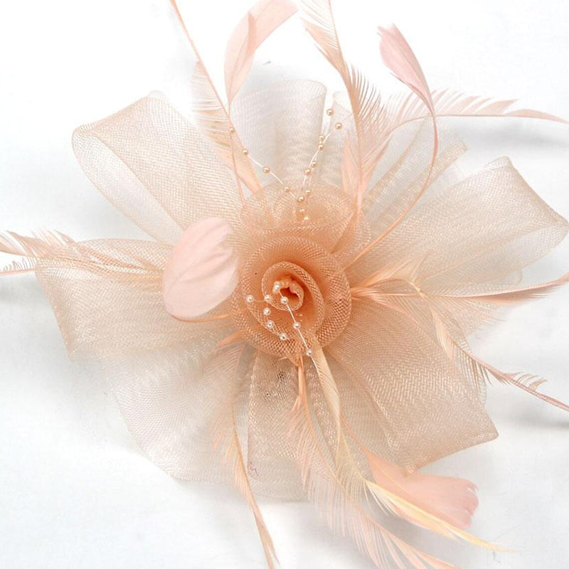 Organza Fedora Hat Ladies Day Feather Cocktail Headpiece/Veil Hat With Bow