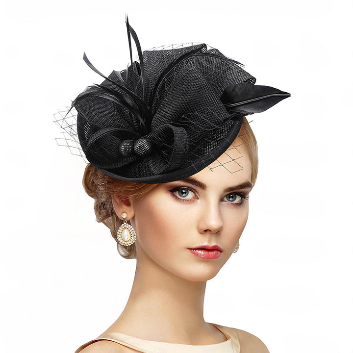 White Delicate Tea Party Kentucky Derby Floral Feather Headpiece/Headwear