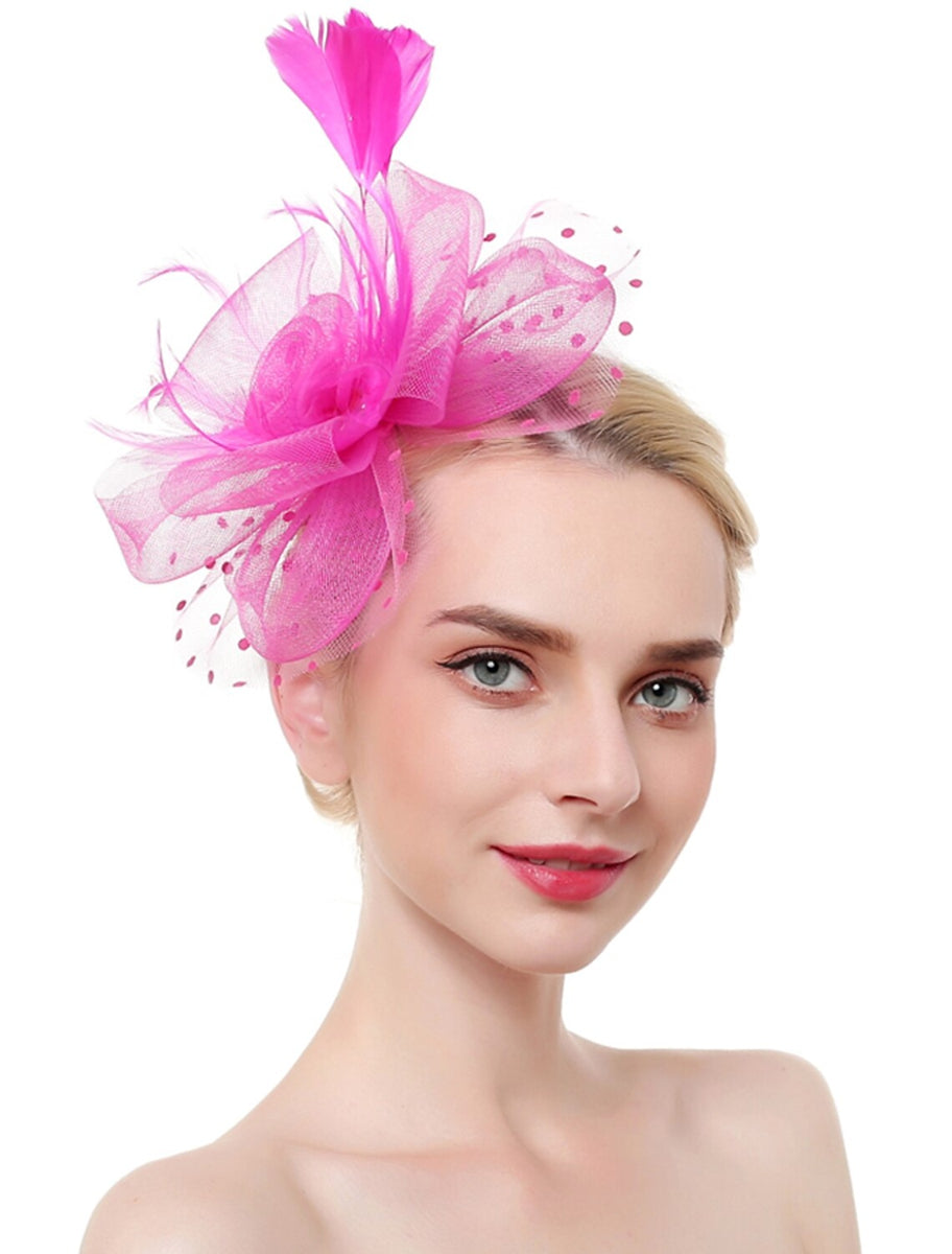 Organza Elegant Wedding Cocktail Party Feather Fascinator/Headpiece With MiniSpot