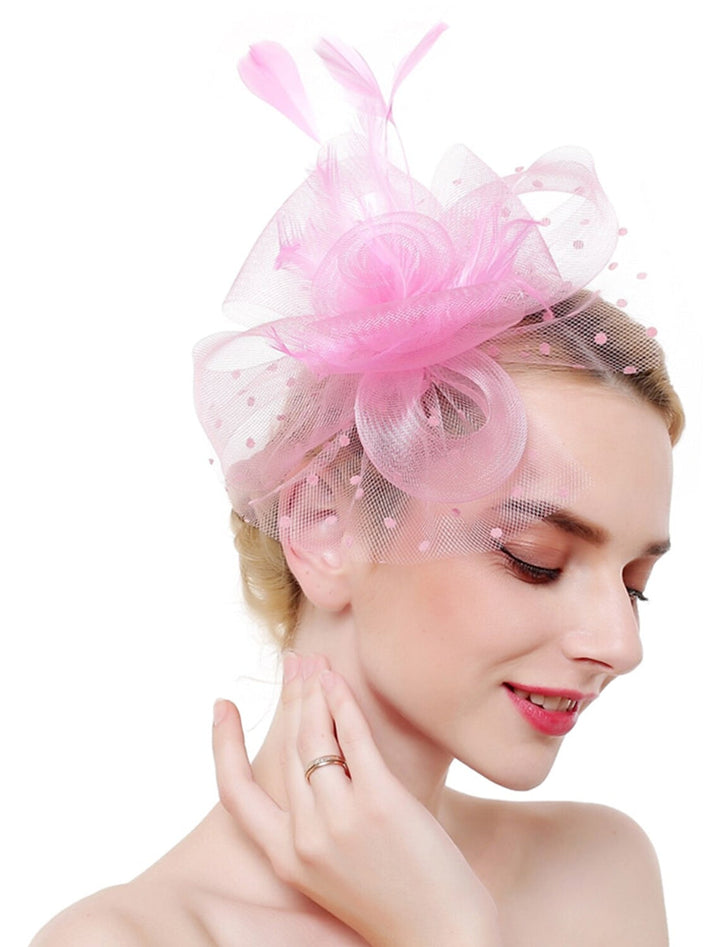 Organza Elegant Wedding Cocktail Party Feather Fascinator/Headpiece With MiniSpot