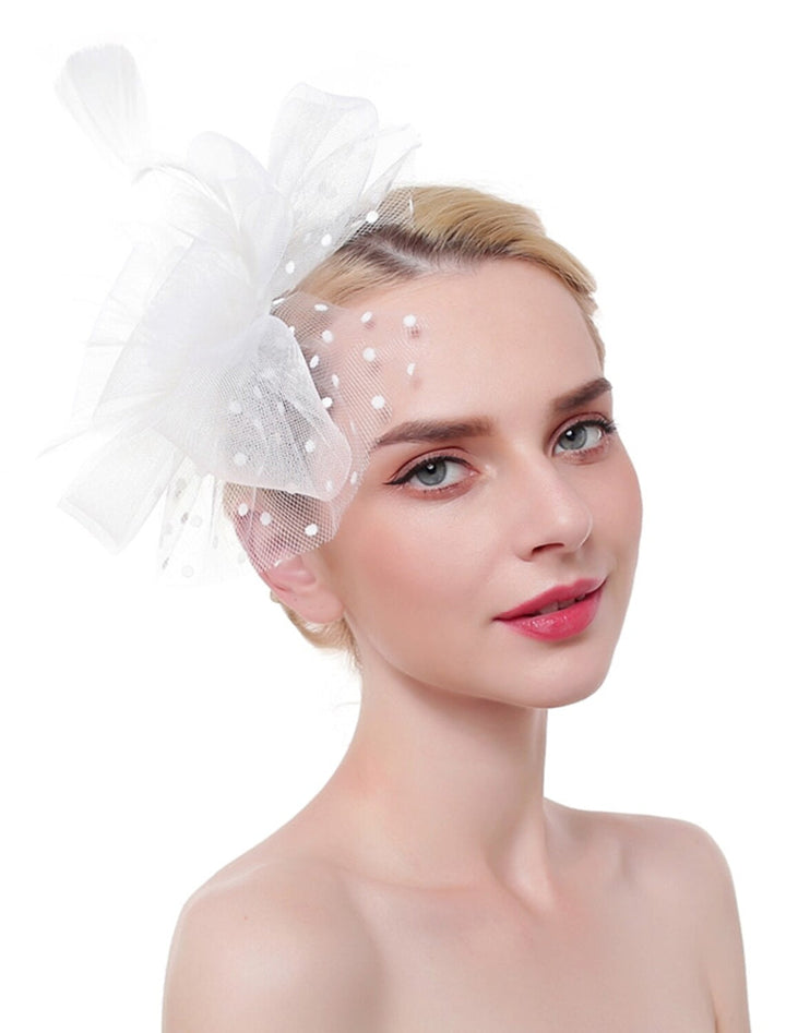 Organza Elegant Wedding Cocktail Party Feather Fascinator/Headpiece With MiniSpot