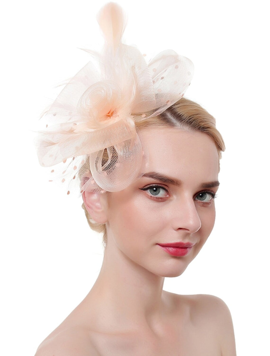 Organza Elegant Wedding Cocktail Party Feather Fascinator/Headpiece With MiniSpot