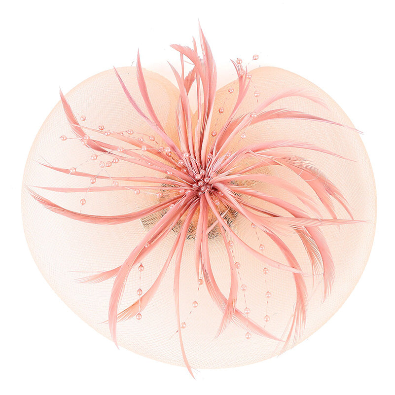 Fuchsia Cute Ladies Day Wedding Party Cocktail Feather Kentucky Derby Hat/Fascinator