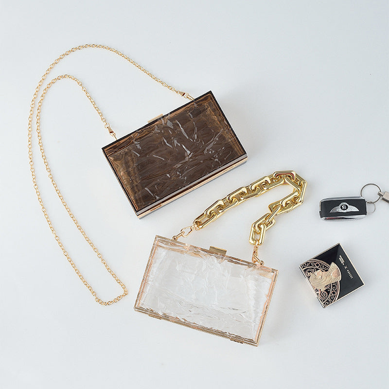Coffee Acrylic Chic Daily High-End Jelly Clutch Bag
