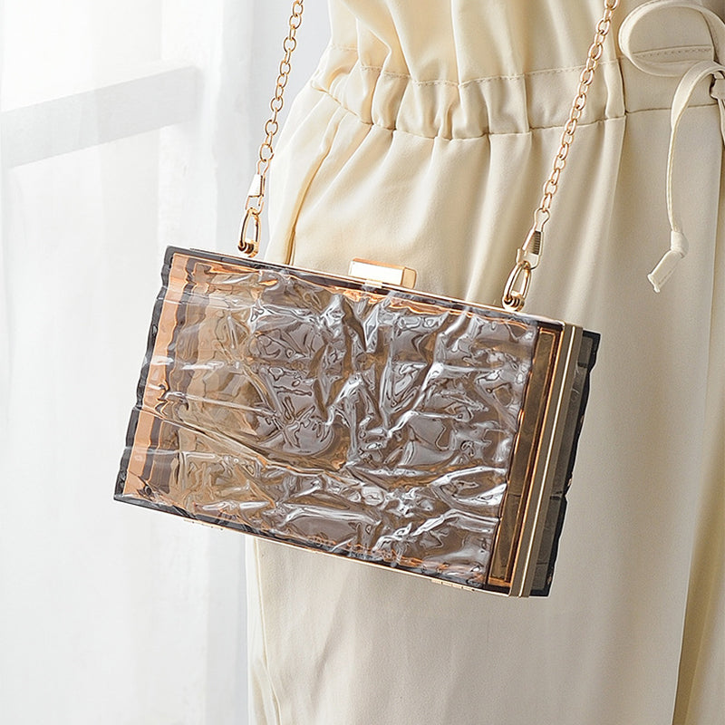 Coffee Acrylic Chic Daily High-End Jelly Clutch Bag