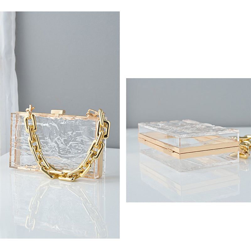 Coffee Acrylic Chic Daily High-End Jelly Clutch Bag