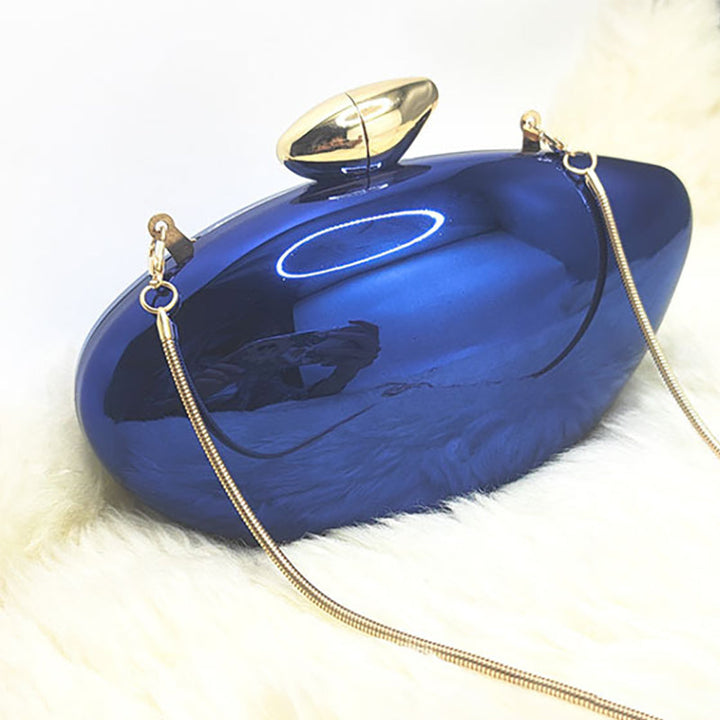 Gold Stylish Irregular Ellipse Candy Daily Chain Wedding Party Clutch Bag