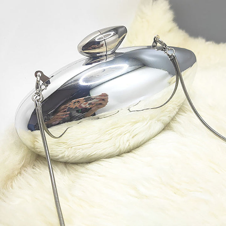 Gold Stylish Irregular Ellipse Candy Daily Chain Wedding Party Clutch Bag