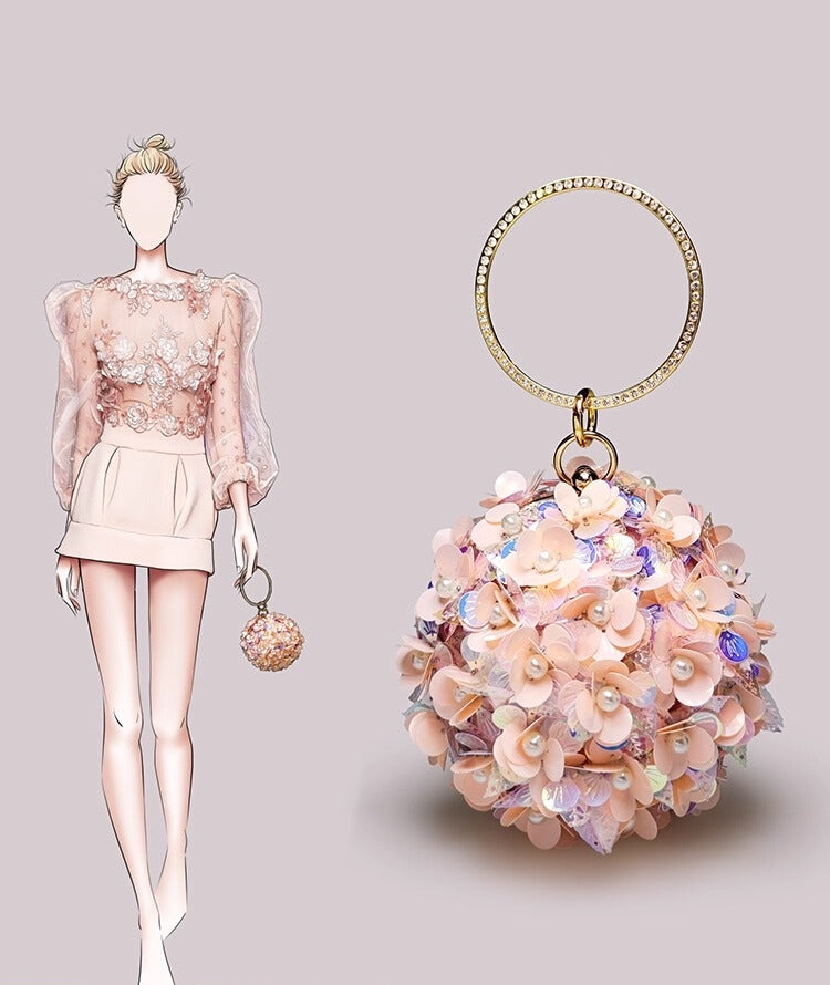 Women's Clutches & Evening Bags Flower Round Ball Bag