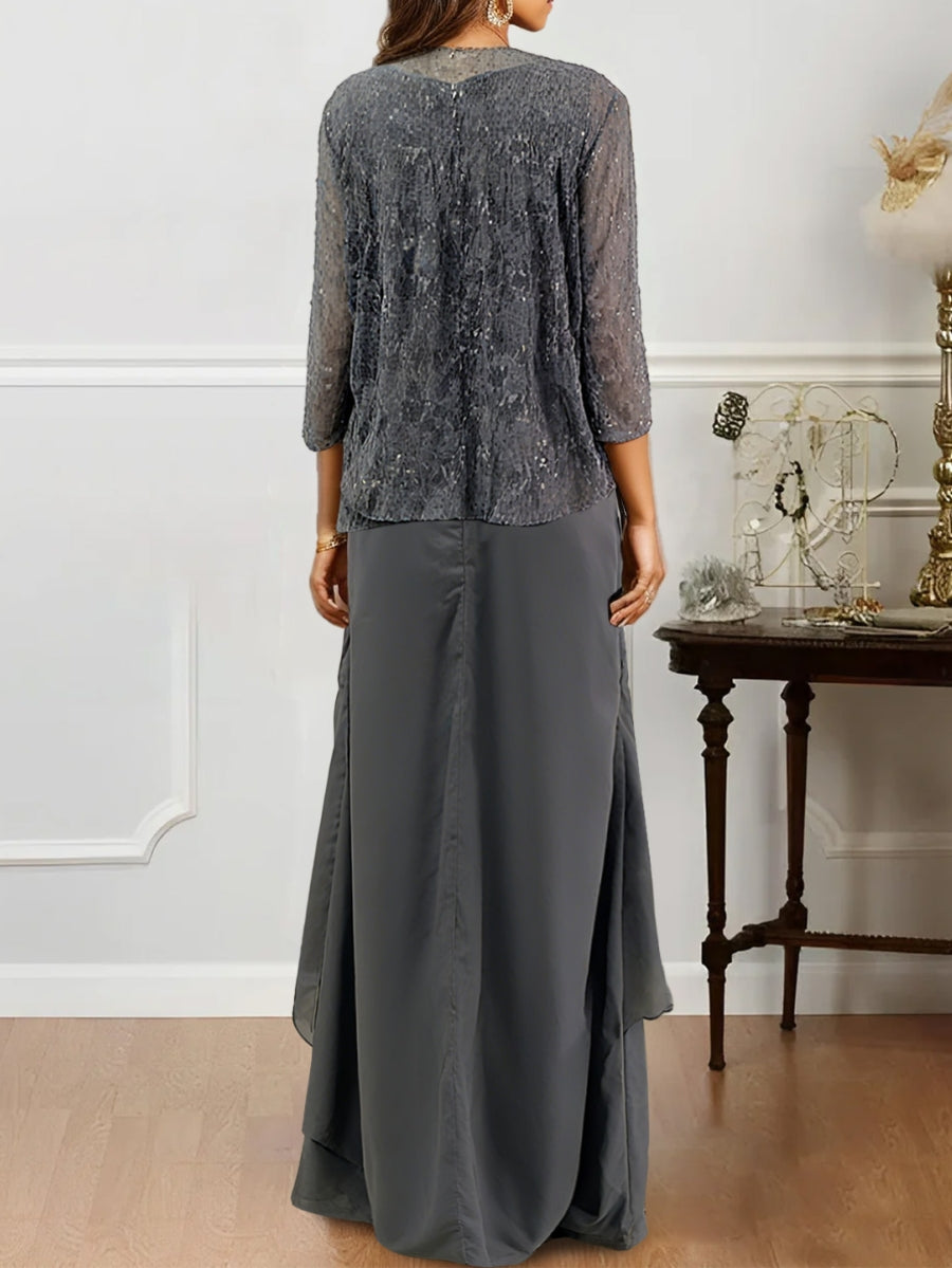 A-Line/Princess Jewel Neck Floor-Length Mother of the Bride Dresses