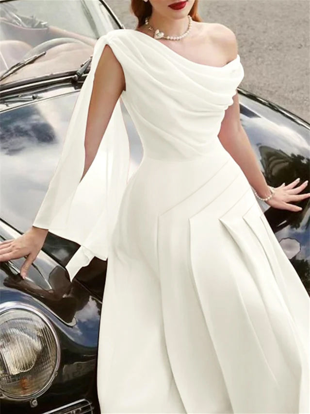 A-Line/Princess Sleeveless Tea-Length Wedding Guest Dresses