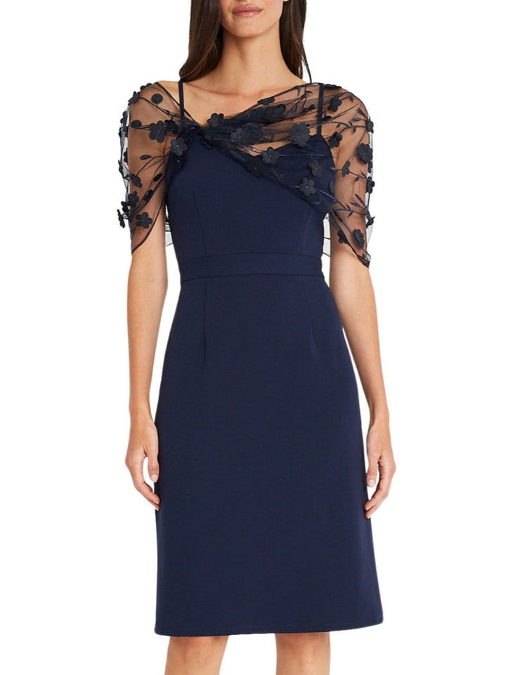 Sheath/Column Spaghetti Straps Sleeveless Knee-Length Mother of the Bride Dress With Watteau Train