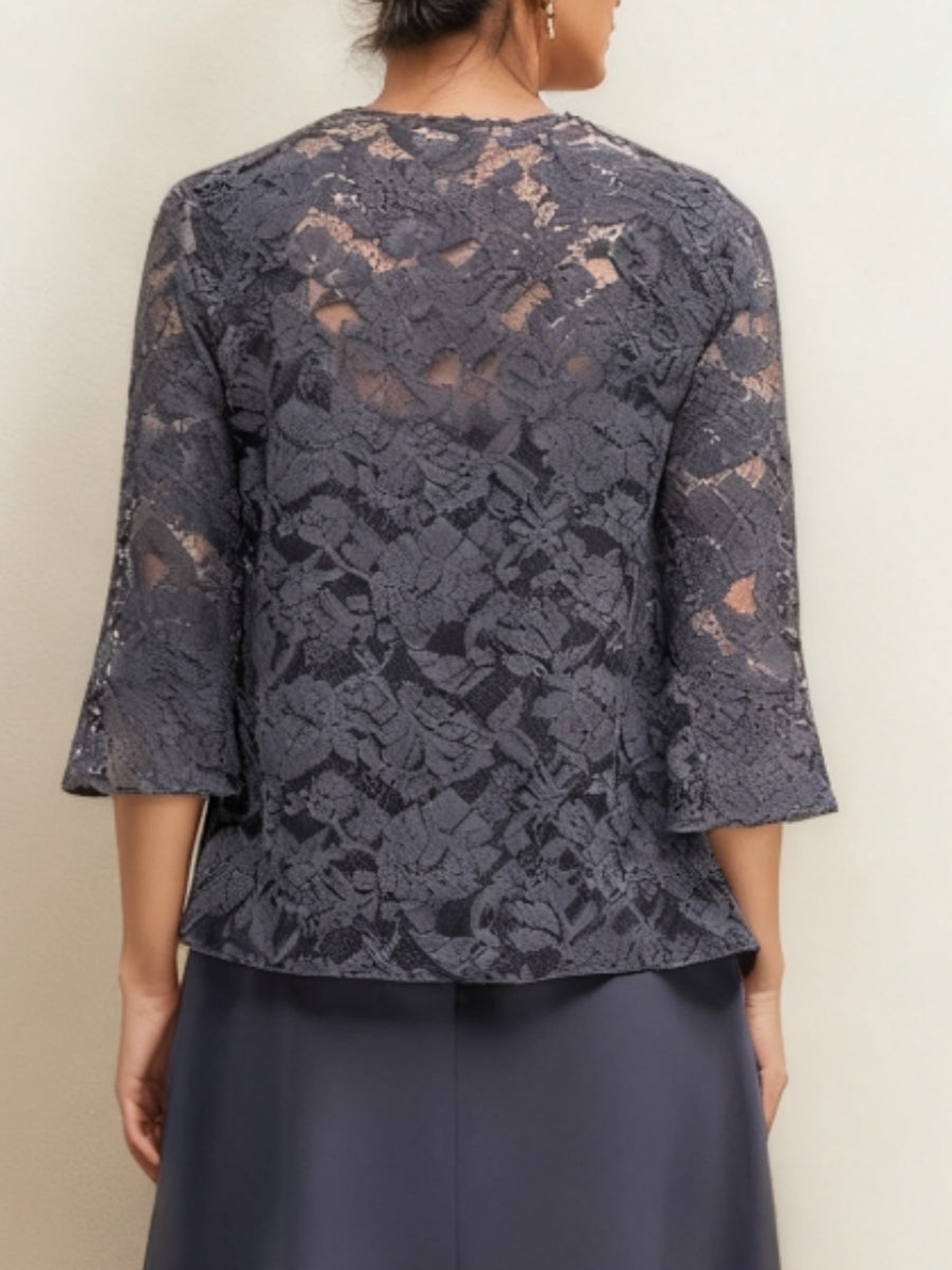 Women's Coats /Jackets 3/4 Length Sleeves Floral Lace
