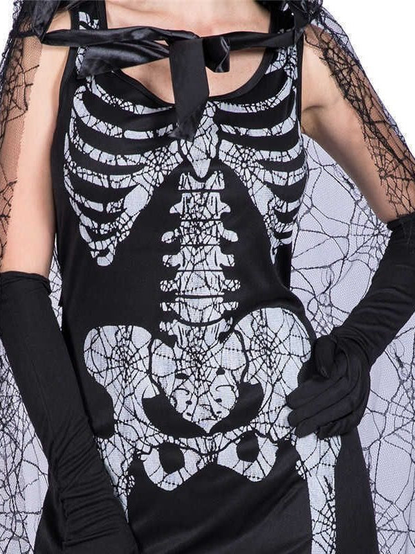 1920s Sheath/Column Vintage Halloween Black Spiderweb Party Wraps