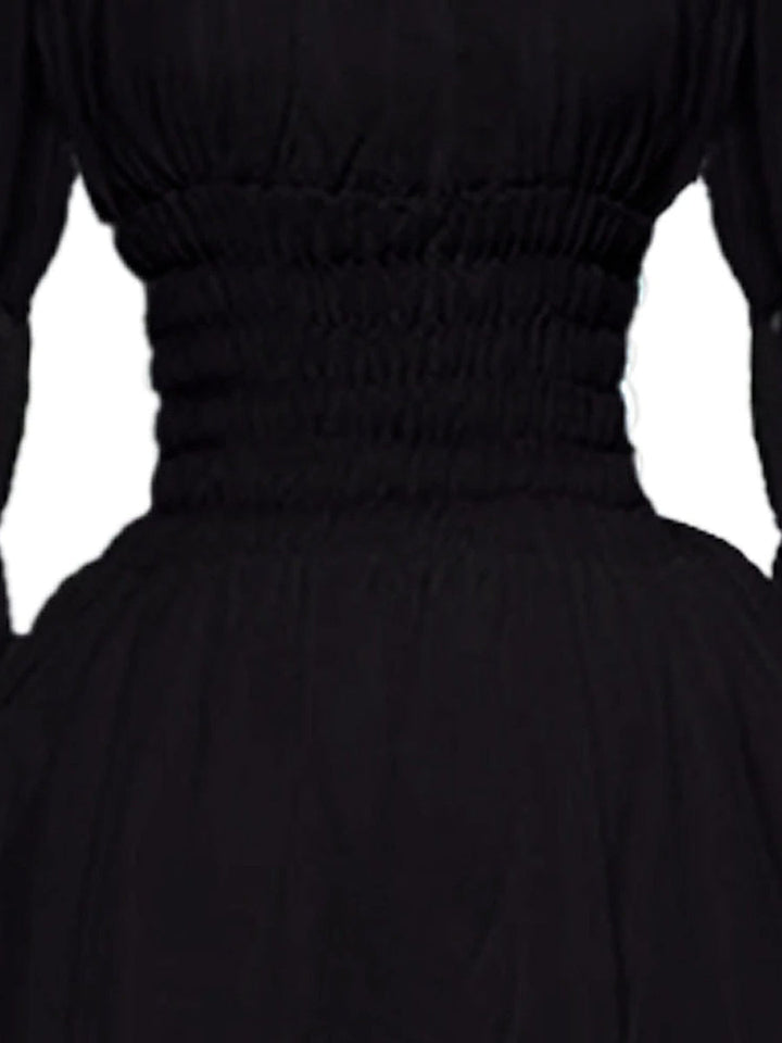 A-Line/Princess Scoop 3/4 Sleeves Vintage Costume Dresses with Ruffles & Ruches