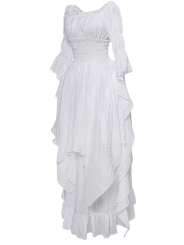 A-Line/Princess Scoop 3/4 Sleeves Vintage Costume Dresses with Ruffles & Ruches