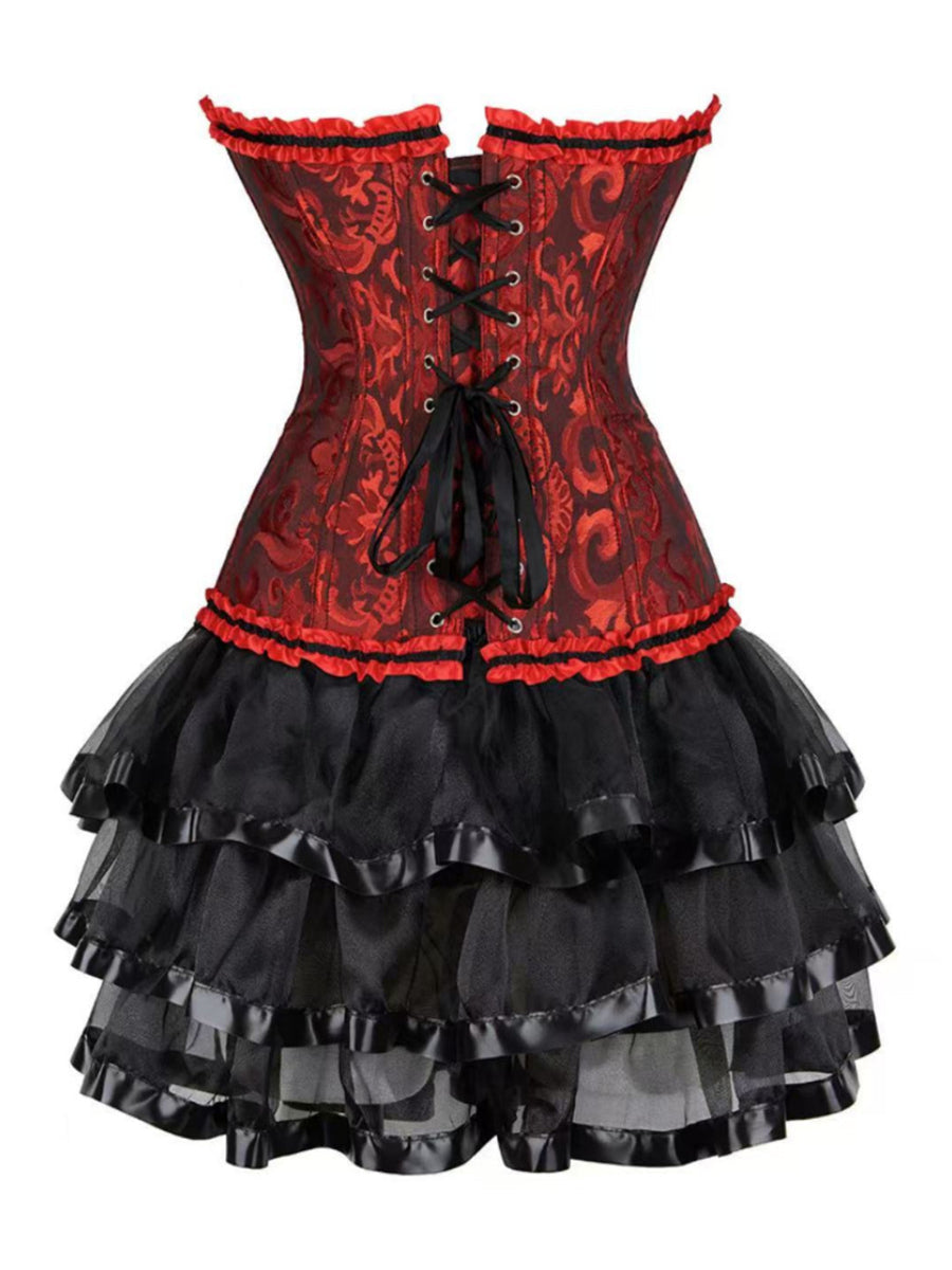 A-Line/Princess Sweetheart Sleeveless Vintage Costume Dresses with Tiered Ruffles