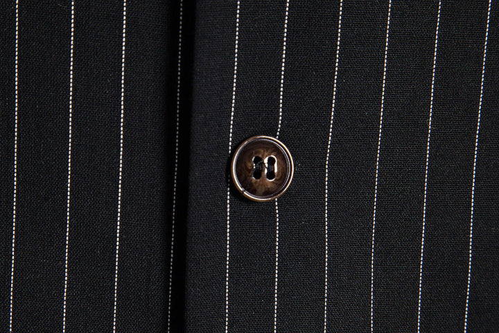 Black Men's Formal Striped Single Breasted Buttons Retro Vest