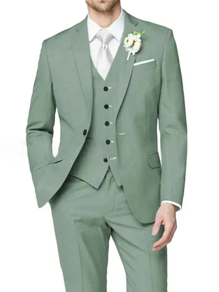 Lilac Men's Formal Notch Tailored Fit Single Breasted One-button Wedding Party Suits