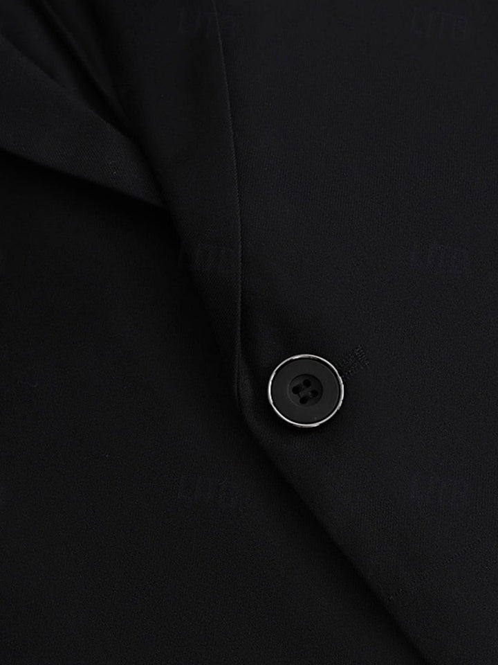 Men's Black Single Breasted Two-buttons Notched Lapel Wedding Prom Party Suits