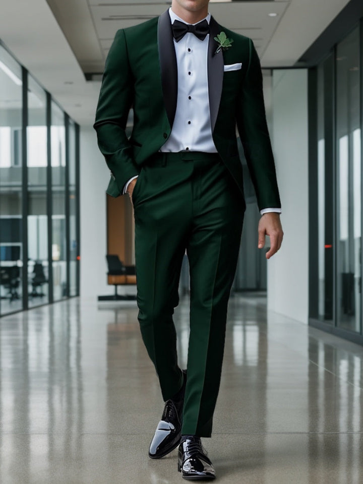 Men's Single Breasted One-button Shawl Lapel Fashion Wedding Prom Suits