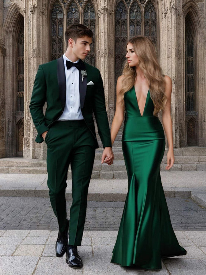 Men's Single Breasted One-button Shawl Lapel Fashion Wedding Prom Suits