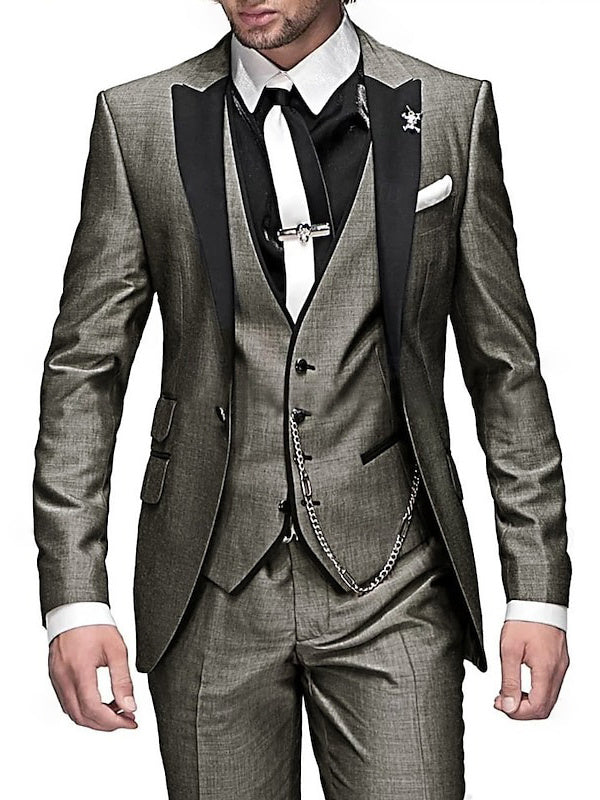 Men's 3 Pieces Standard Fit Single Breasted One-button Wedding Party Suits
