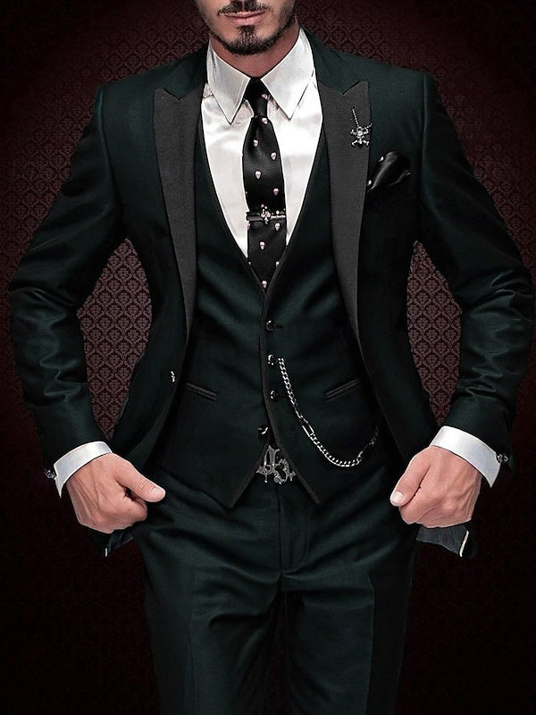 Men's 3 Pieces Standard Fit Single Breasted One-button Wedding Party Suits