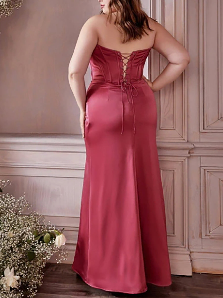 Sheath/Column Off-the-Shoulder Floor-length Plus Size Formal Dresses