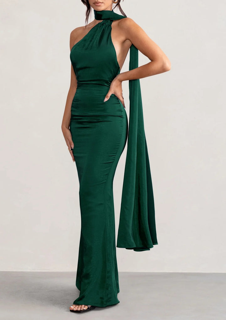 Sheath/Column Halter Floor-length Formal Dresses