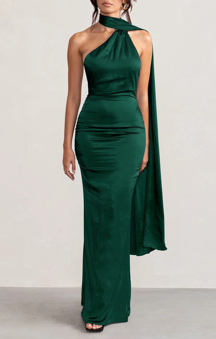 Sheath/Column Halter Floor-length Formal Dresses
