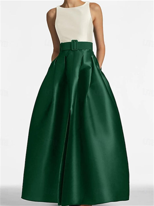 A-Line/Princess Scoop Sleeveless Floor-Length Mother of the Bride Dresses with Belt