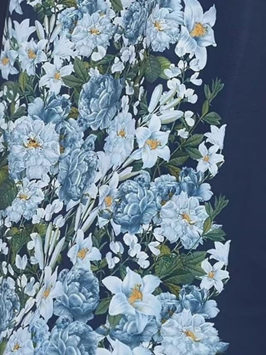 A-line/Princess Elegant Strapless Sleeveless Floor-Length Printed Floral Formal Dresses