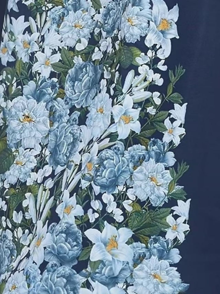 A-line/Princess Elegant Strapless Sleeveless Floor-Length Printed Floral Formal Dresses