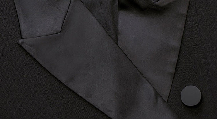 Women's Peaked Lapel Double-breasted Eight-button Lace Flared Sleeves Blazer Dresses