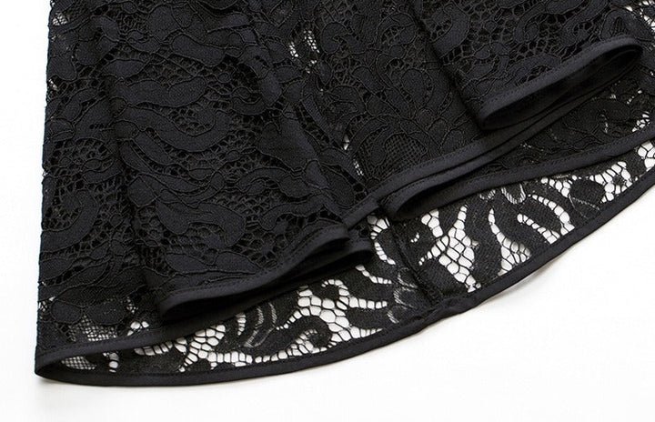 Women's Peaked Lapel Double-breasted Eight-button Lace Flared Sleeves Blazer Dresses