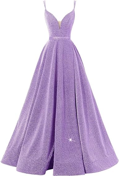 A-Line/Princess Spaghetti Straps V Neck Floor-Length Bridesmaid Dresses with Slit