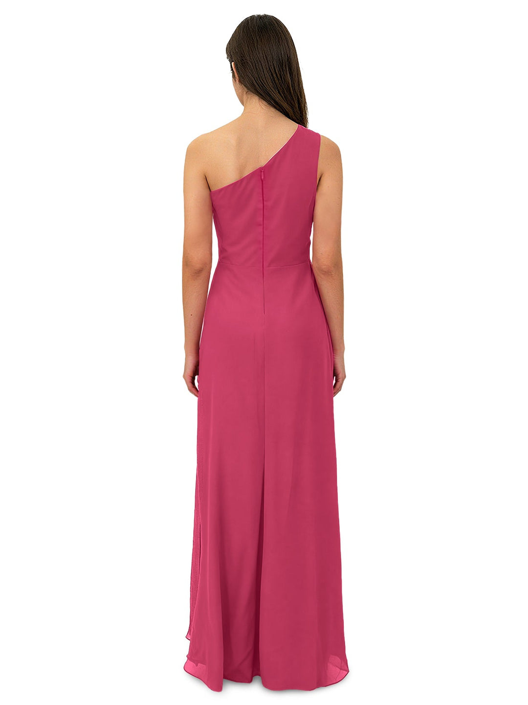 A-Line/Princess One Shoulder Sleeveless Floor-Length Bridesmaid Dresses with Split