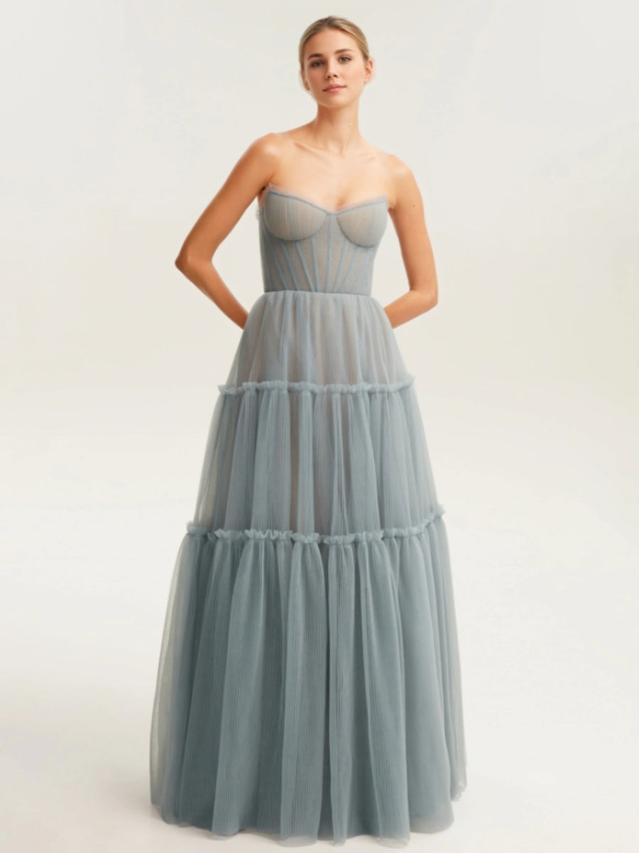 A-Line/Princess Sweetheart Sleeveless Floor-Length Pleated Bridesmaid Dresses with Lace-Up