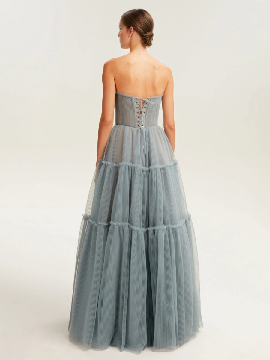 A-Line/Princess Sweetheart Sleeveless Floor-Length Pleated Bridesmaid Dresses with Lace-Up