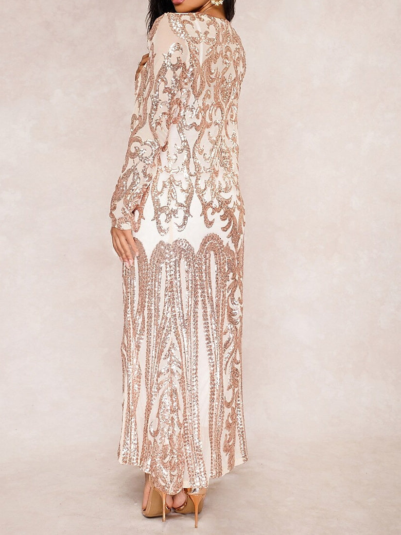 Women鈥榮 Wrap/Coats/Jackets with Totem/Sequins/Appliques Ankle-Length Long Sleeves Wedding Wraps